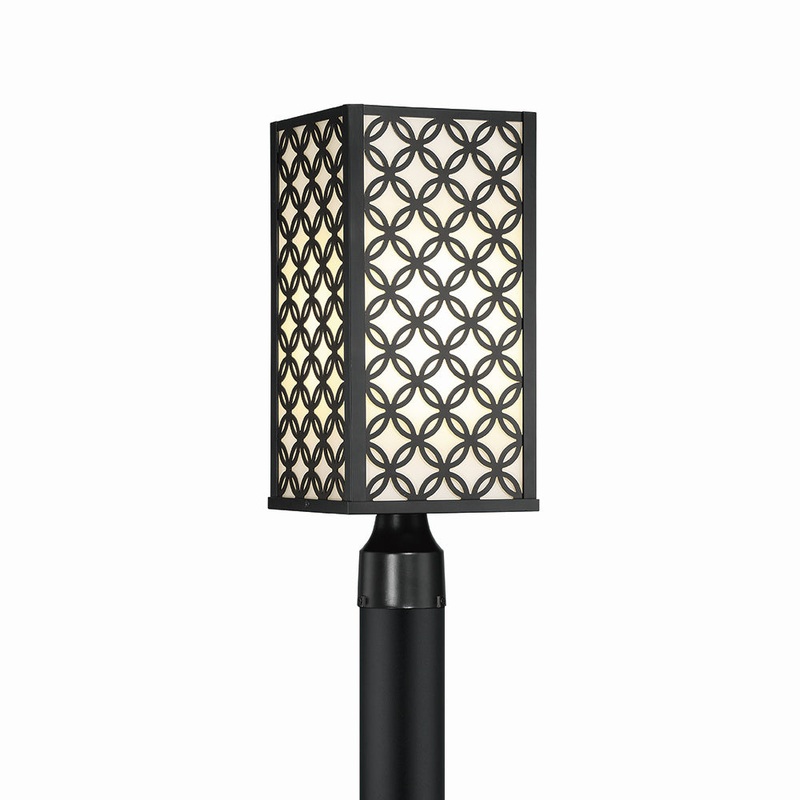LED Post Mount from the Clover Collection in Black Finish by Eurofase