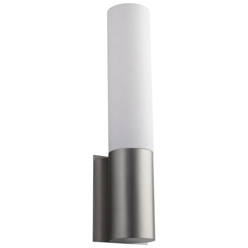 Magnum Single-Light LED Wall Sconce with Acrylic Shade – Satin Nickel