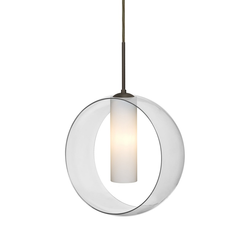 One Light Pendant from the Plato Collection in Bronze Finish by Besa