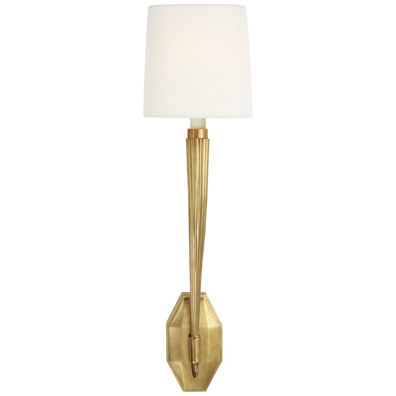 One Light Wall Sconce from the Ruhlmann Collection in Antique-Burnished Brass Finish by Visual Comfort Signature