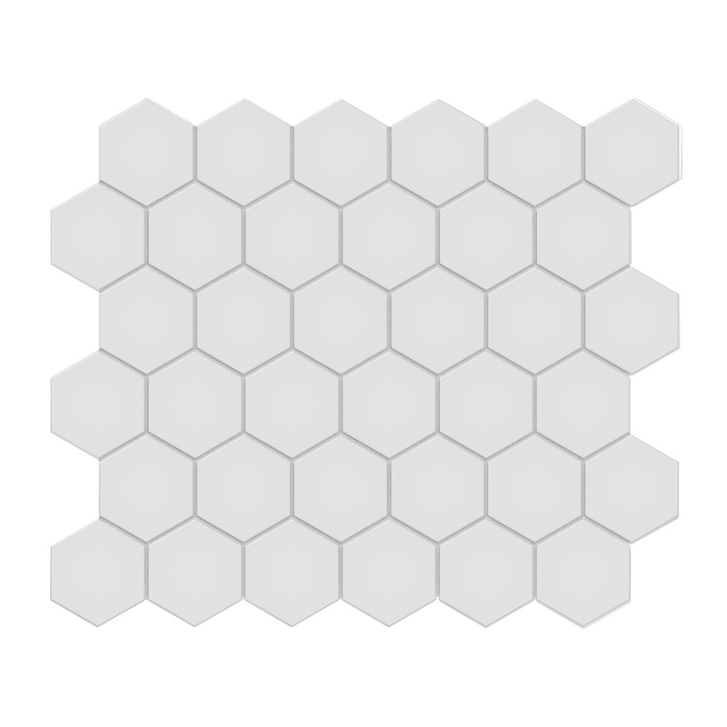 Soho 2 Inch Hexagon Gallery Grey Matte Porcelain Mosaics. 1 Sheet = .94 Sq. Ft.