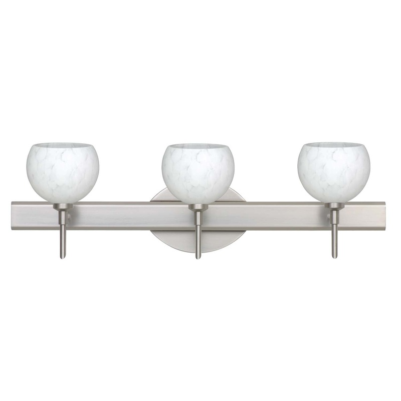 Three Light Wall Sconce from the Palla Collection in Satin Nickel Finish by Besa