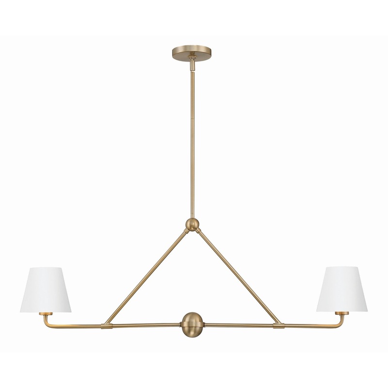 Two Light Chandelier from the Xavier Collection in Vibrant Gold / White Finish by Crystorama