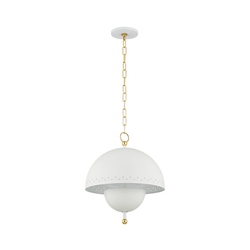 Two Light Pendant from the Jojo Collection in Aged Brass/Soft White Finish by Mitzi