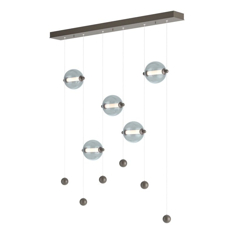 Abacus 5-Light LED Pendant Dark Smoke Cool Grey Glass (YL)