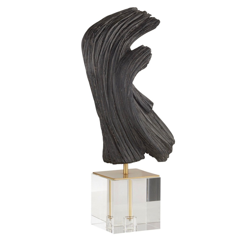 Arteriors ASC20 Edris Sculpture Ebony/Antique Brass/Clear