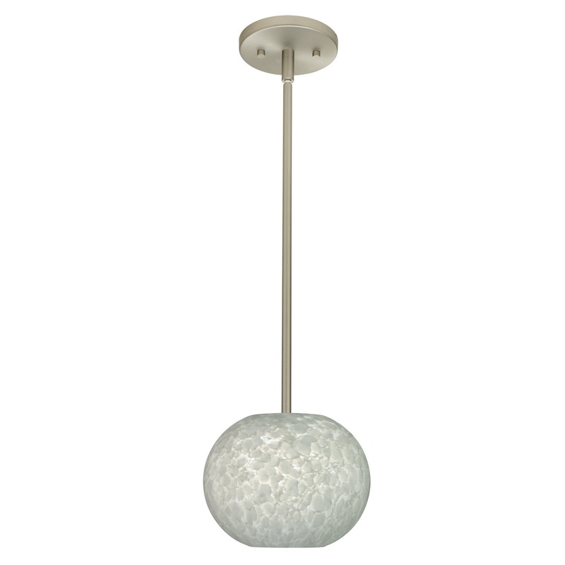 Besa 1TT-477619-LED-SN Luna One Light Pendant Satin Nickel