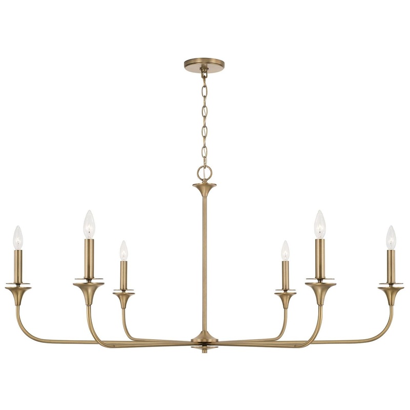 Capital Lighting 448961AD Presley 6 Light Chandelier Aged Brass