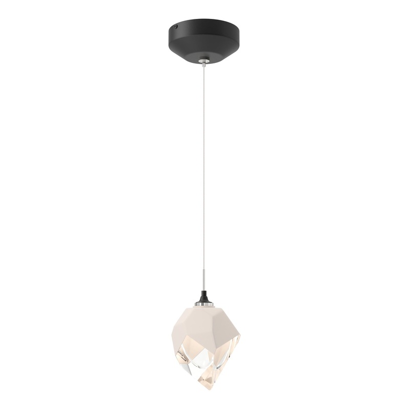 Chrysalis 1-Light Small Pendant Black White Crystal (WP)