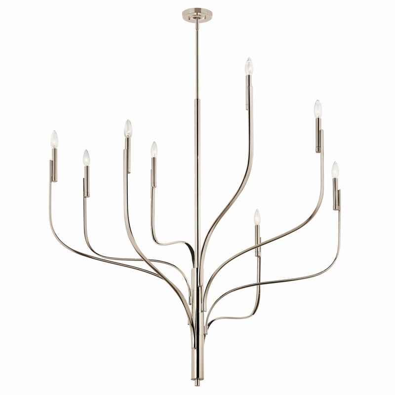 Eight Light Chandelier from the Livadia Collection in Polished Nickel Finish by Kichler