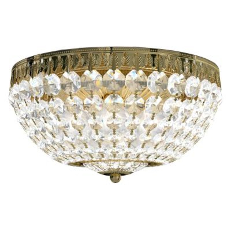 Five Light Flush Mount from the Petit Crystal Collection by Schonbek Gold Clear Heritage Crystal