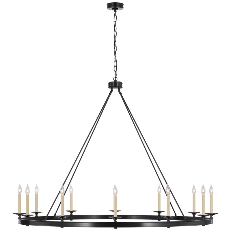 LED Chandelier from the Launceton Collection in Bronze Finish by Visual Comfort Signature