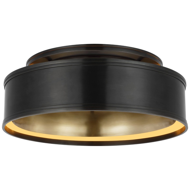 LED Flush Mount from the Connery Collection in Bronze Finish by Visual Comfort Signature