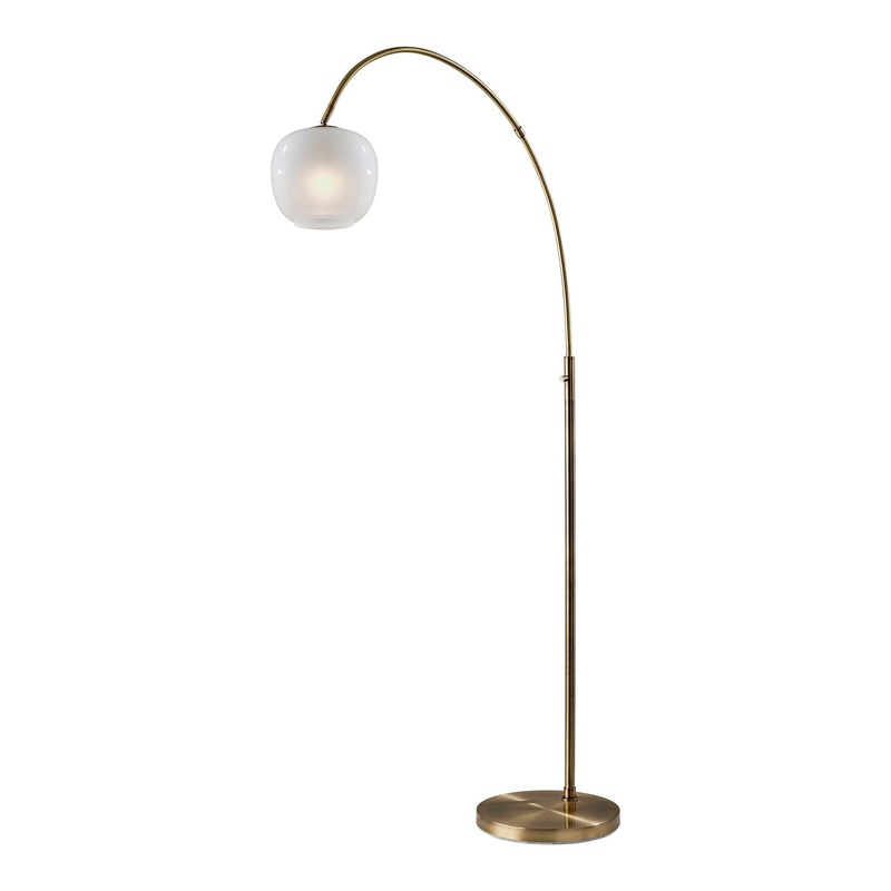 Magnolia Arc Lamp Antique Brass