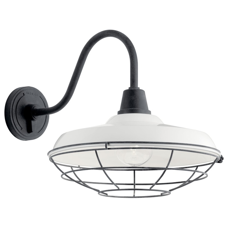 One Light Outdoor Wall Mount from the Pier Collection in White Finish by Kichler
