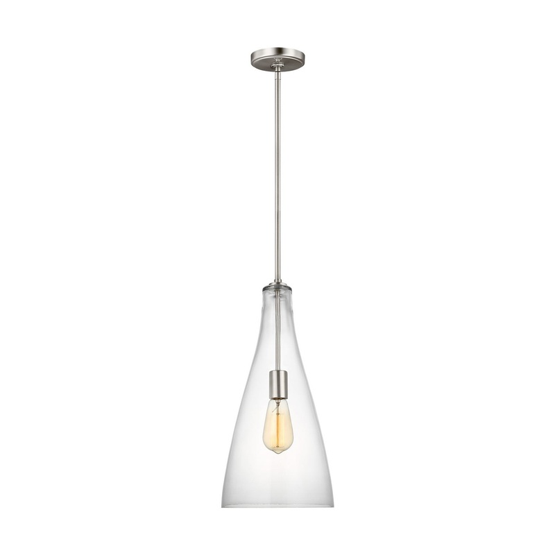 One Light Pendant from the Arilda Collection in Brushed Nickel Finish by Visual Comfort Studio
