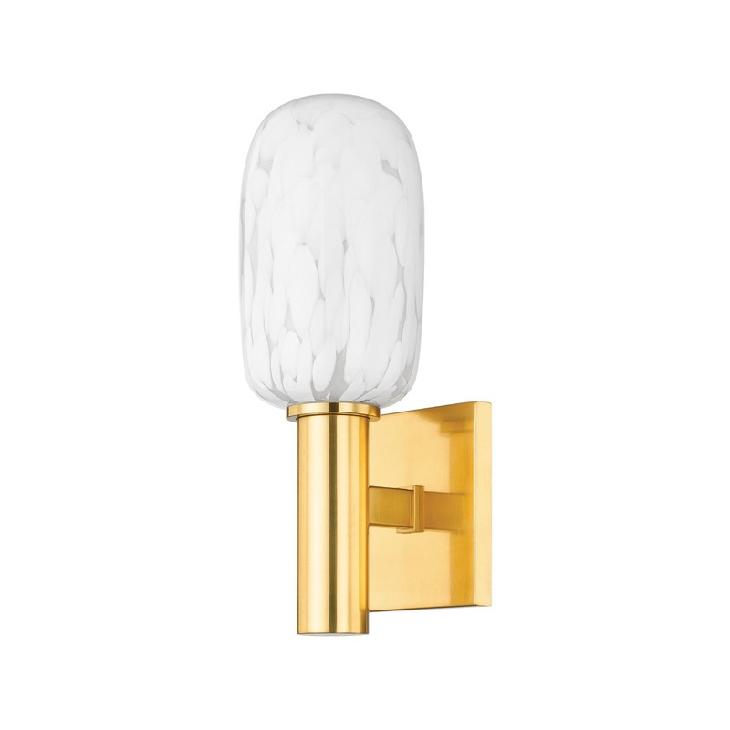 One Light Wall Sconce from the Abina Collection in Aged Brass Finish by Mitzi