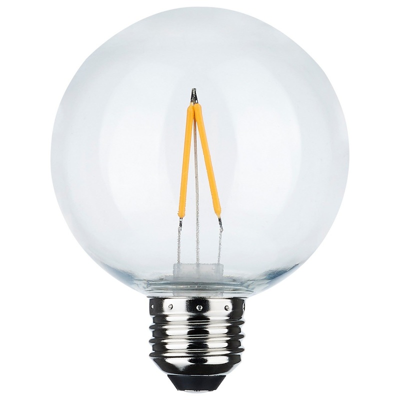 Replacement LED String Light Lamp – 2 Watts – G25 – 2200K – Clear – 120 Volt – Medium Base – 2-Pack Light Bulb by Satco