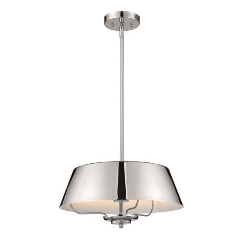 Three Light Pendant/Semi Flush Mount from the Luella Collection in Polished Nickel Finish by Kichler