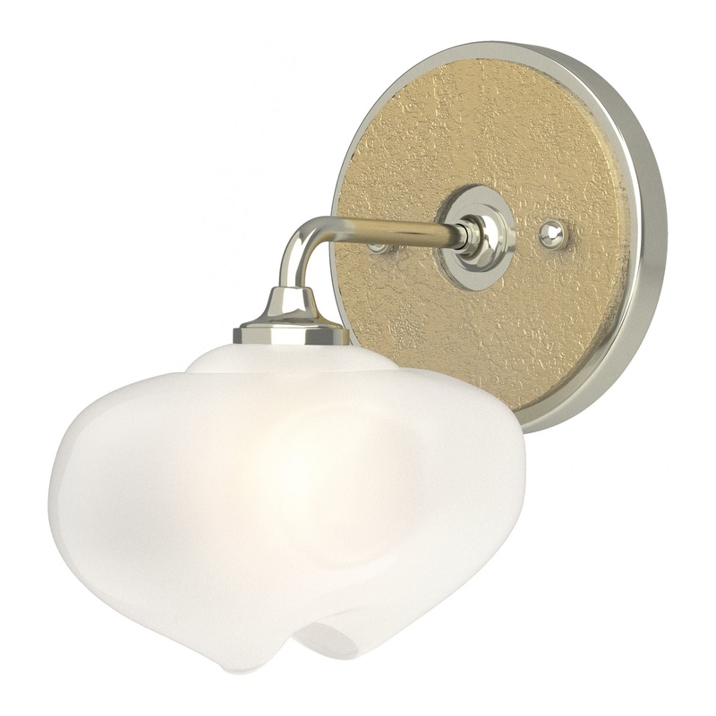 Ume 1-Light Curved Arm Bath Sconce Sterling Modern Brass