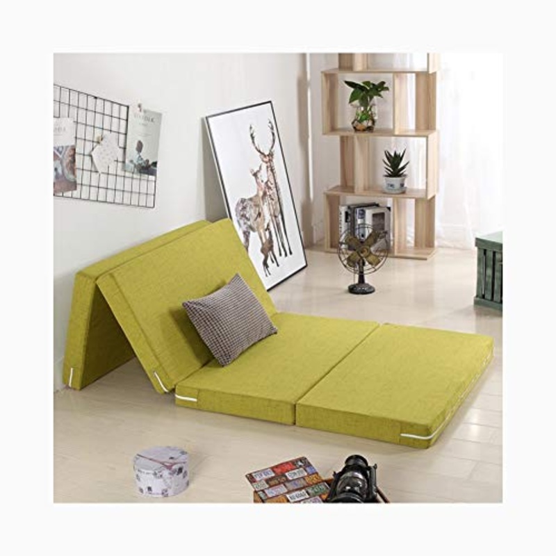 YANGLY 10 Centimetri di Spessore Multifunzionale Materasso Pieghevole Fold 4 Materasso for Pausa Pranzo Mats, Mats Gioco, Tatami, Letti A Castello (Color : Green, Size : 59x79inch)