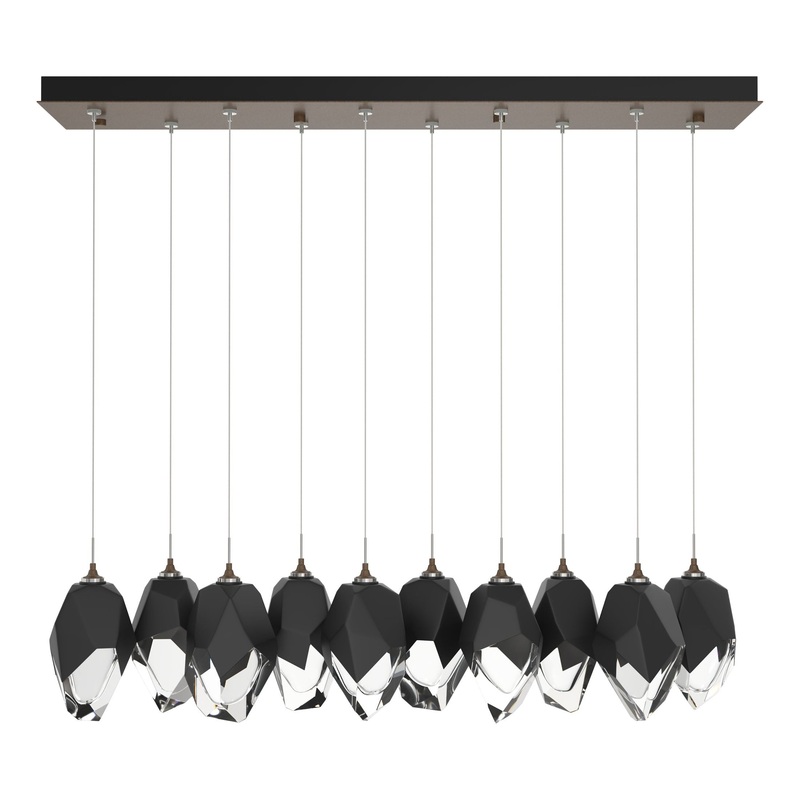 Chrysalis 10-Light Large Crystal Pendant Bronze Black Crystal (BP)