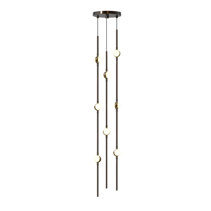Constellation Andromeda Short 6″ Round LED Pendant Espresso Black with White Optical Acrylic 3000K 10′ Adjustable Cord