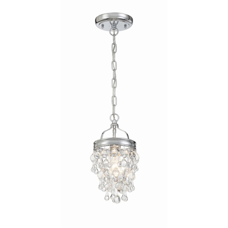Crystorama 131-CH Calypso One Light Mini Chandelier Polished Chrome