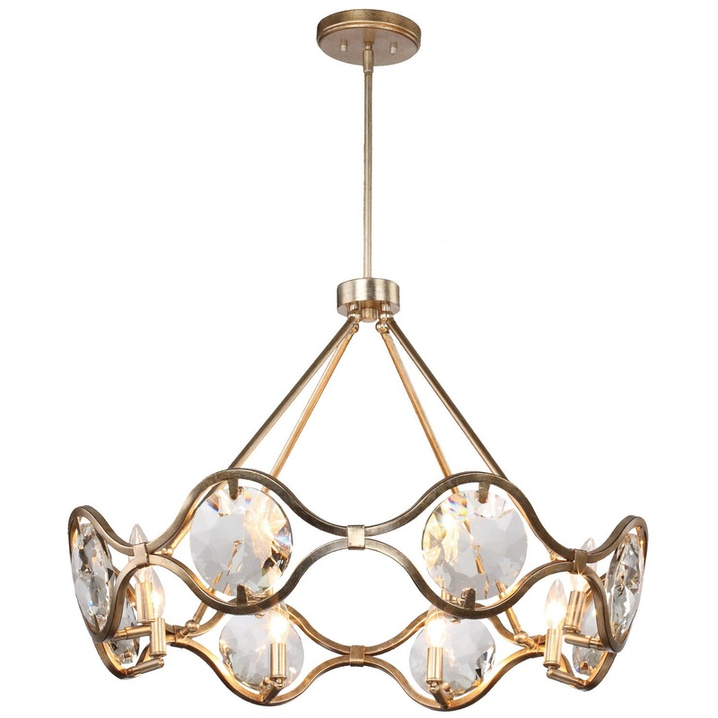 Crystorama QUI-7628-DT Quincy Eight Light Chandelier Distressed Twilight