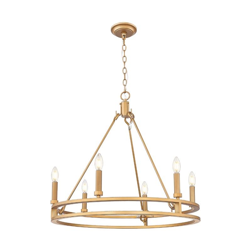 Dennison 6-Light Chandelier Signature Brass