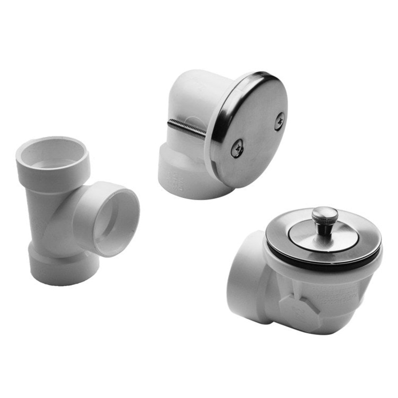 Drain Kit Polished Nickel Brass Includes Lift & Turn Strainer with 2 Hole Faceplate Half Kit