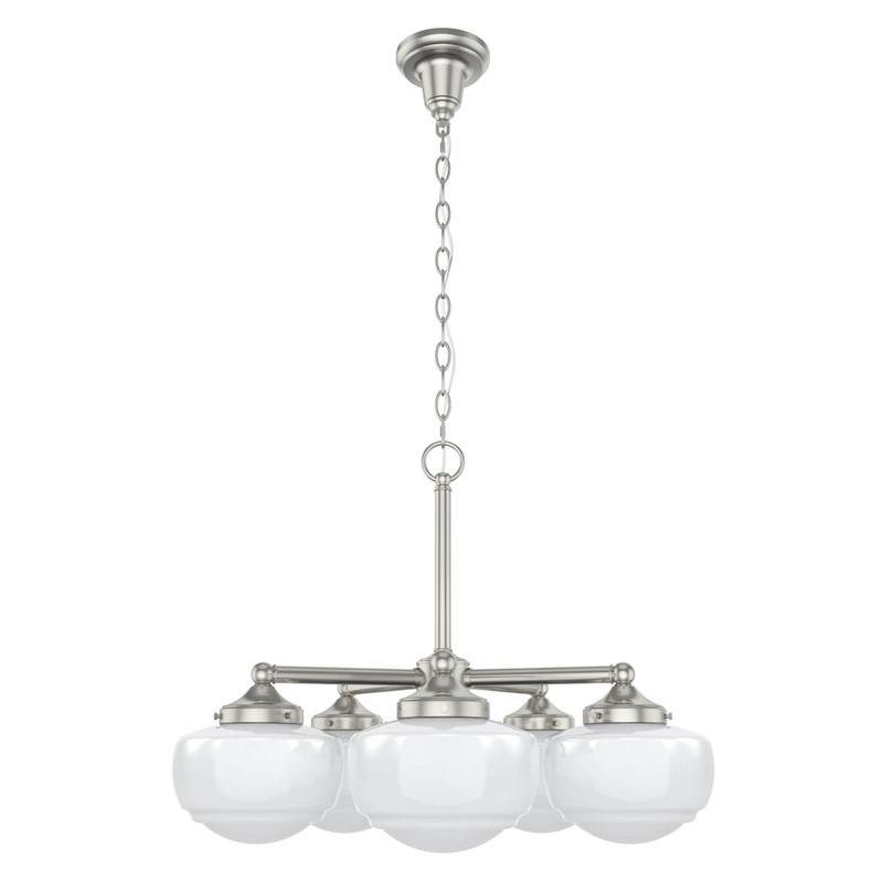 Five Light Chandelier from the Saddle Creek Collection in Brushed Nickel Finish by Hunter