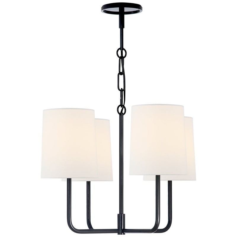 Four Light Chandelier from the Go Lightly Collection in Charcoal Finish by Visual Comfort Signature
