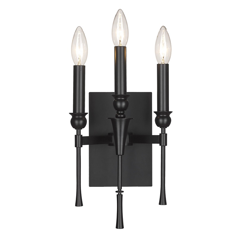 Landon 3 Light Wall Sconce in Matte Black