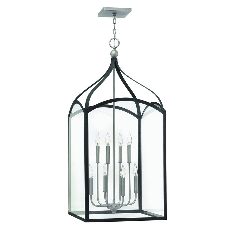 LED Foyer Pendant from the Clarendon Collection in Aged Zinc Finish by Hinkley