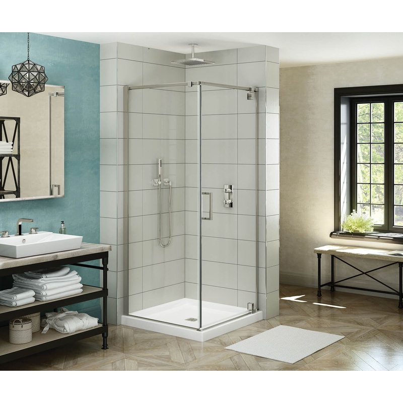 MAAX 137856-900-305-000 ModulR 36 x 36 x 78 in. 8mm Pivot Shower Door for Corner Installation with Clear glass in Brushed Nickel