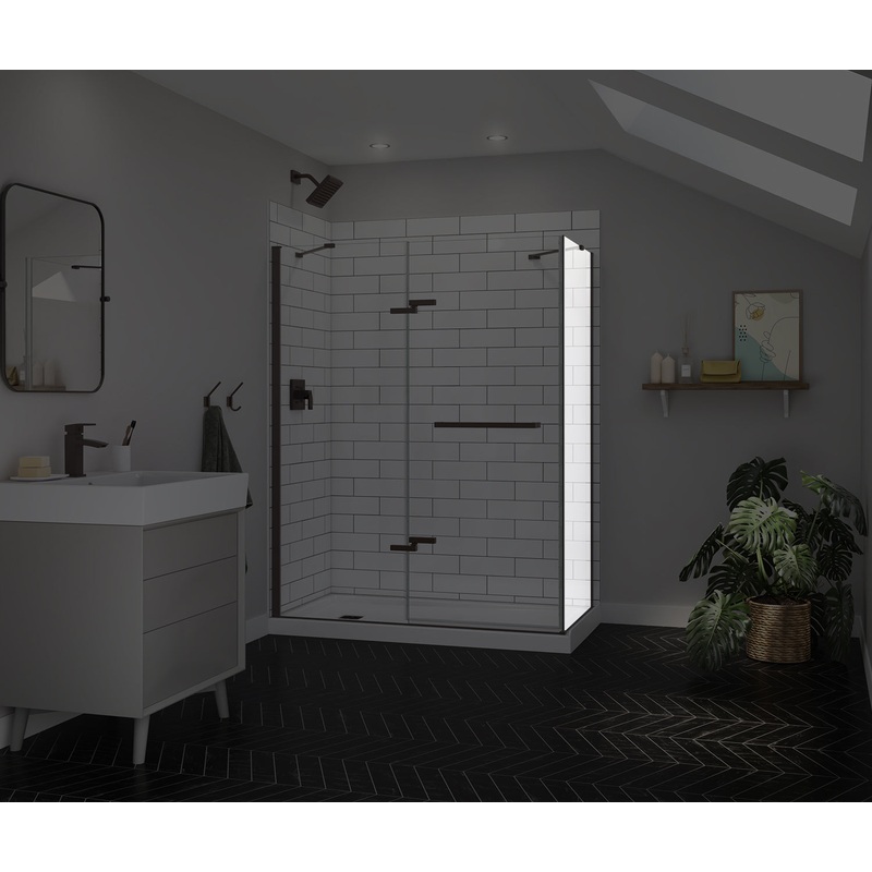 MAAX 139581-900-173-000 Reveal Sleek 71 Return Panel for 32 in. Base with Clear glass in Dark Bronze