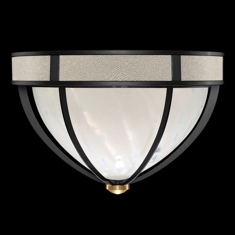 Mirage 18.75″W Round Flush Mount Black Iron/Brass/Coco