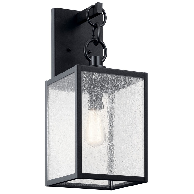 One Light Outdoor Wall Mount from the Lahden Collection in Black Textured Finish by Kichler