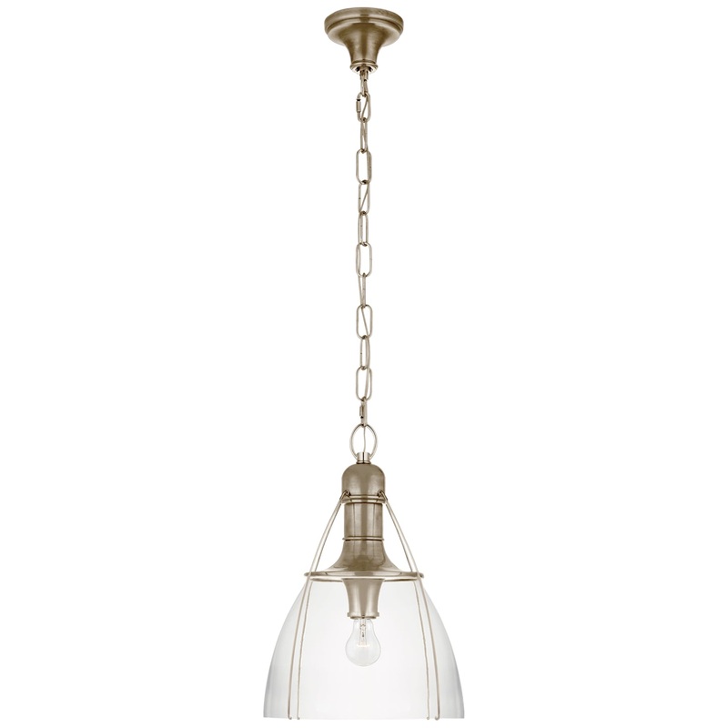 One Light Pendant from the Prestwick Collection in Antique Nickel Finish by Visual Comfort Signature
