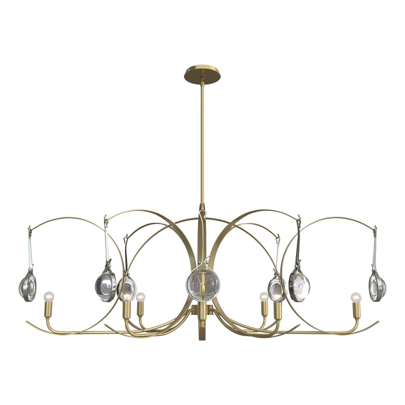 Optic 8-Light Oval Pendant Modern Brass Sterling