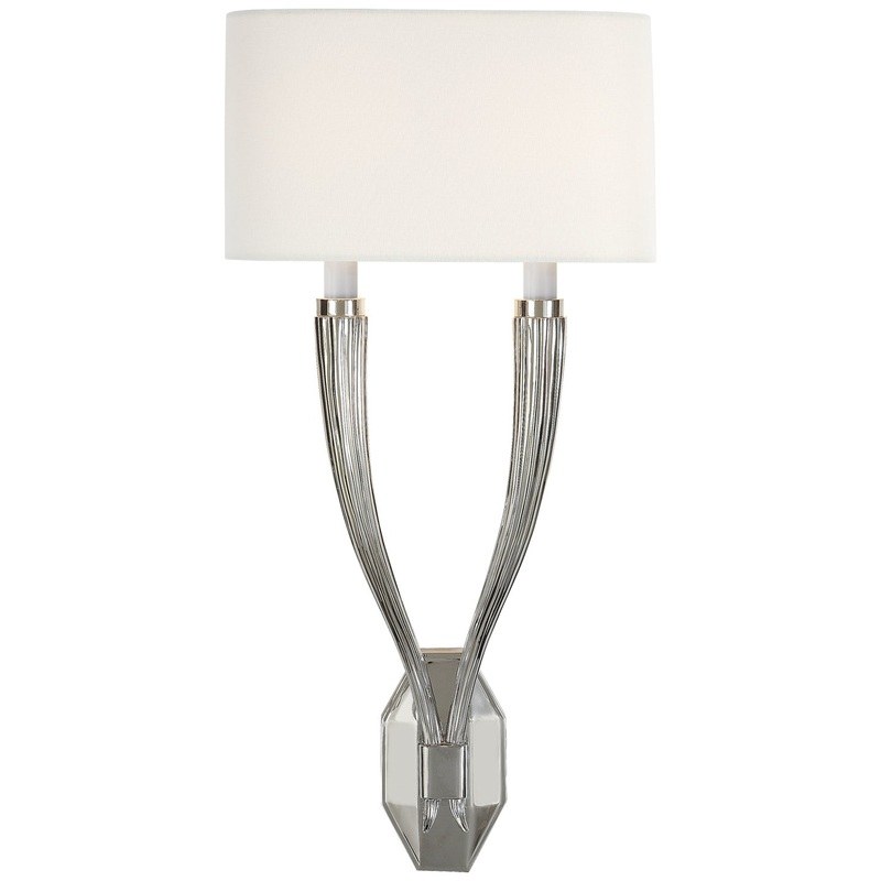 Two Light Wall Sconce from the Ruhlmann Collection in Polished Nickel Finish by Visual Comfort Signature