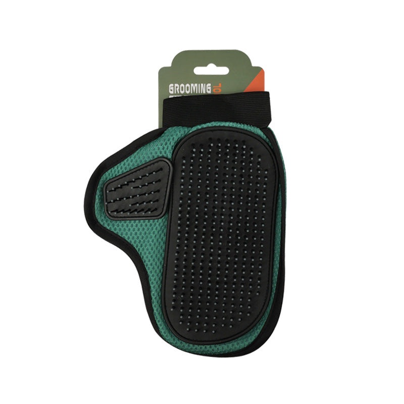 2 Pcs Green And Black Pet Grooming Glove – Gentle Deshedding & Massage Mitt for Dogs & Cats, Efficient Fur Remover