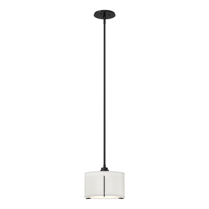 Exos Small Single Shade Pendant Ink Natural Anna Shade (SF)