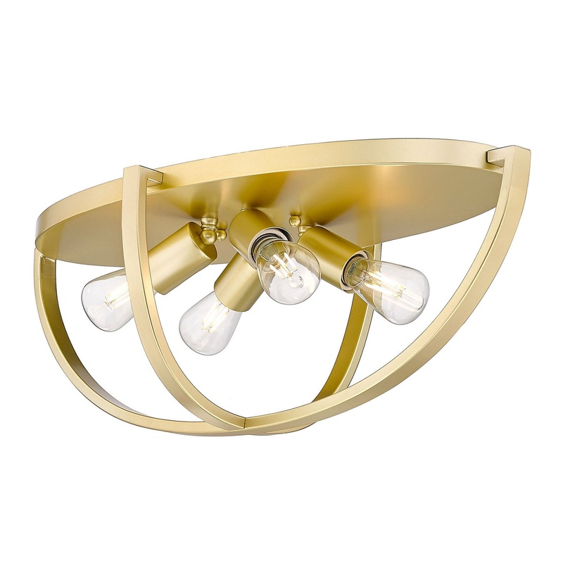 Four Light Flush Mount from the Colson OG Collection in Olympic Gold Finish by Golden