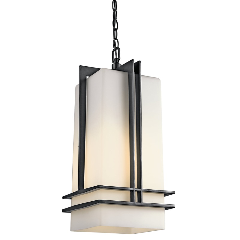 Kichler 49205BK One Light Outdoor Pendant, Black
