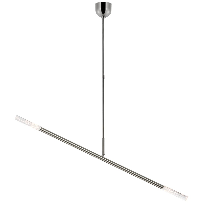 LED Linear Chandelier from the Rousseau Collection in Polished Nickel Finish by Visual Comfort Signature