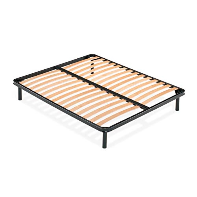 Nuvola – Rete Letto Matrimoniale 160×200 con Doghe in Legno –  Ortopedica, con 4 Piedi Smontabili – Struttura portante in Ferro Rinforzata – Base da Incasso per Tutti Tipi di Letti e Materassi