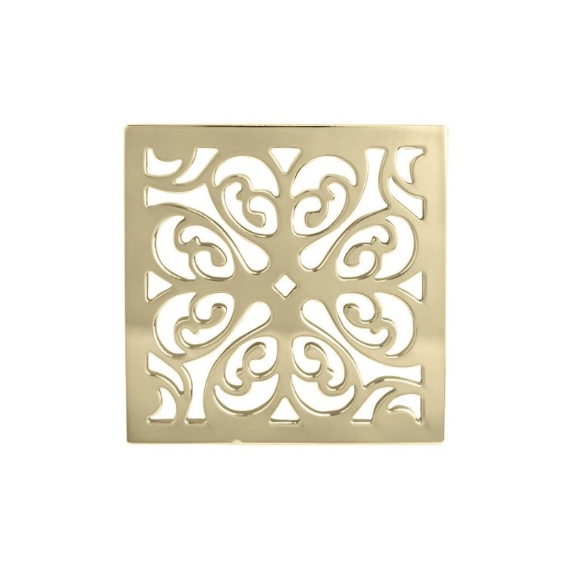 Shower Drain Tub and Shower Square 4 Inch French Gold PVD Brass for Requires Drain Throat 277-01 4 Inch
