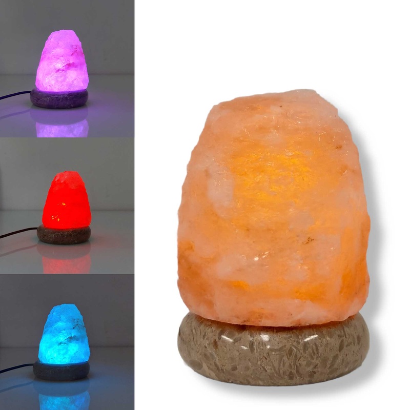 USB Colour Changing Salt Himalayan Lamp – Natural Shape Pink Rock LED Light
